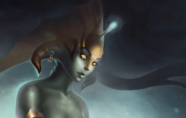 Девушка, фентези, игра, арт, Dota2, Naga, Siren, Дота2