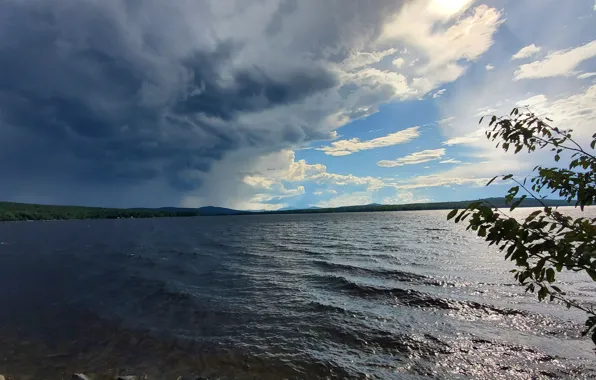 Storm, clouds, lake