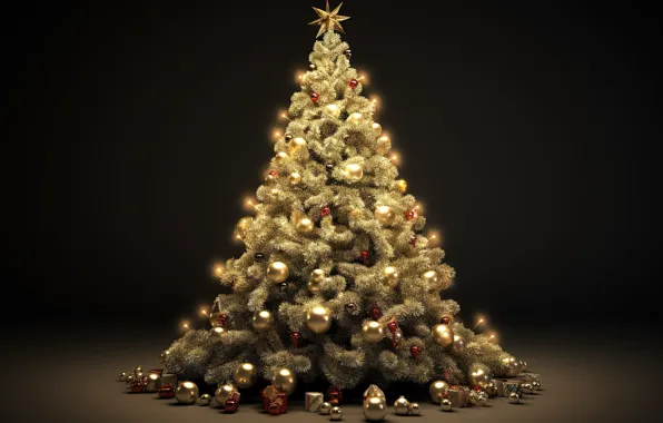 Картинка украшения, lights, шары, елка, Новый Год, Рождество, new year, happy