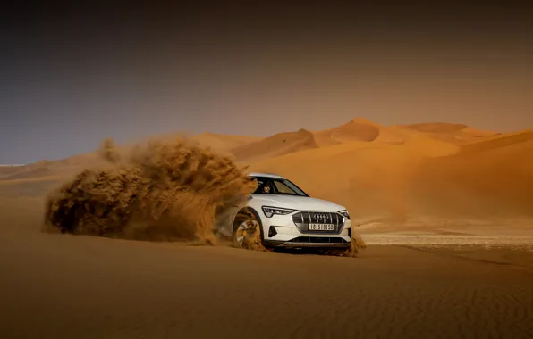 Песок, белый, Audi, пыль, E-Tron, 2019