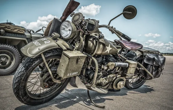 Мотоцикл, военный, Harley-Davidson, 1945, WLA
