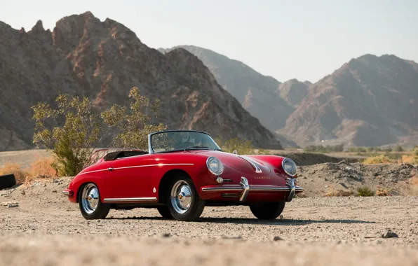 Car, красный, пустыня, red, кабриолет, классика, classic, german