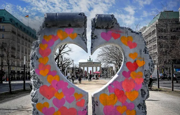 Сердце, Германия, Берлин, инсталяция, Бранденбургские ворота