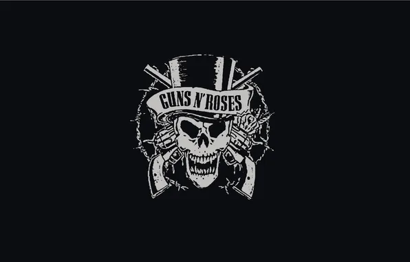 Музыка, логотип, группа, черный фон, Guns N’ Roses