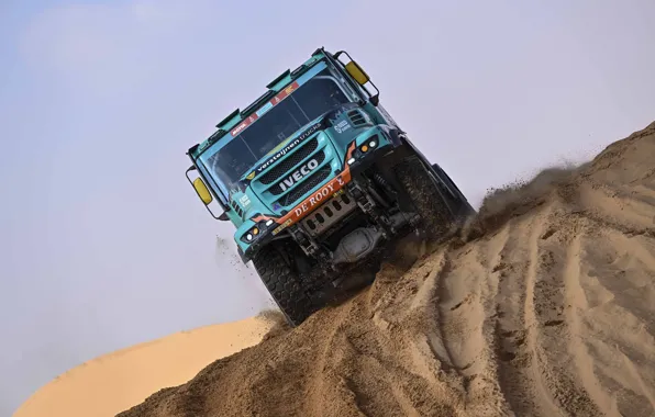 Картинка Песок, Rally, Dakar, Дакар, Ралли, Спереди, Iveco, 2022