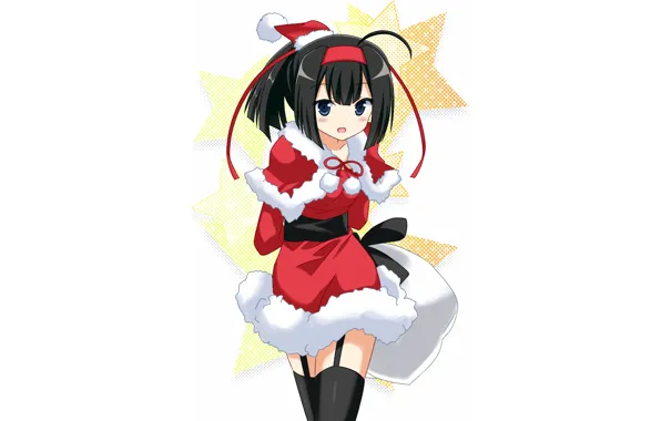 Girl, christmas, sexy, anime, beautiful, pretty, brunette, attractive