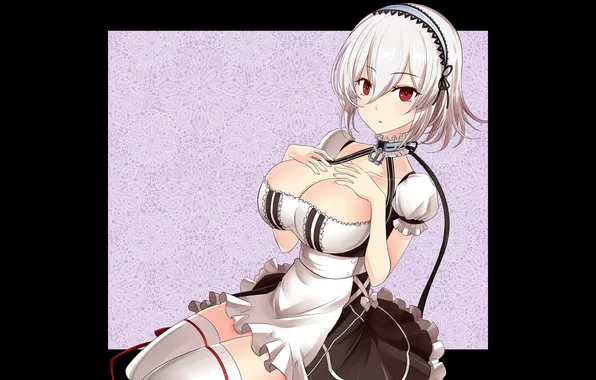 Girl, sexy, cleavage, thighhighs, dress, boobs, sexy girl, anime