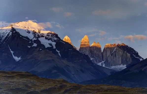 Горы, Chile, Torres Del Paine