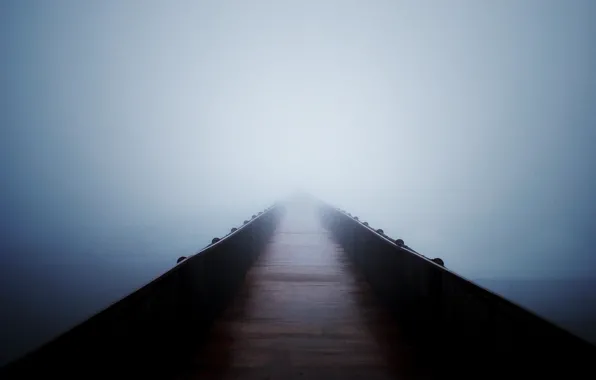 Картинка пустота, мост, туман, безмятежность, неизвестность