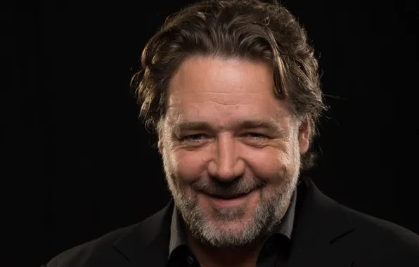 Портрет, черный фон, актёр, Рассел Кроу, Russell Crowe