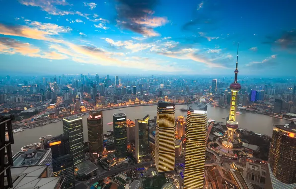 Картинка город, башня, Shanghai, Шанхай, Tower, Jinmao