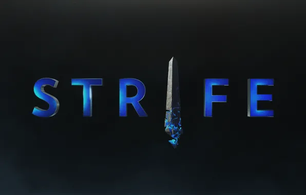 Игра, логотип, logo, game, черный фон, Strife, MOBA