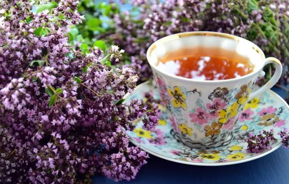 Картинка цветы, чай, лаванда