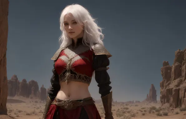 Girl, art, hybrid, digital art, fantasy art, hunter, white hair, fantasy girl
