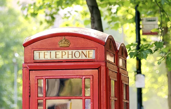 Картинка Англия, Лондон, london, england, телефонную будку, phone booth, городских, urban
