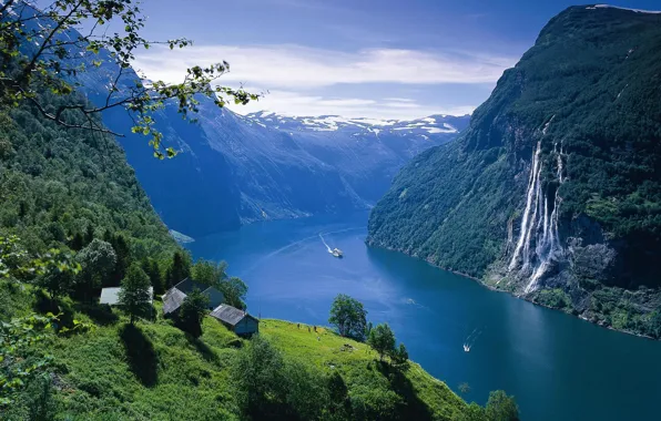 Картинка пейзаж, Норвегия, фьорд