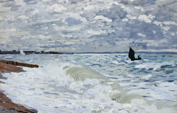 Картина, морской пейзаж, Клод Моне, Море в Сент-Адресс