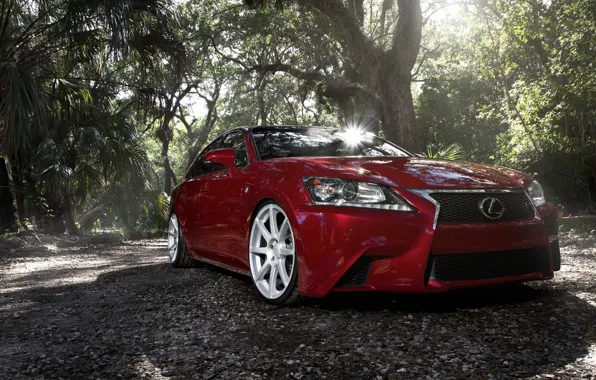 Картинка Lexus, Red, Sport, GS F, VMB8, Matte Silver, Velgen