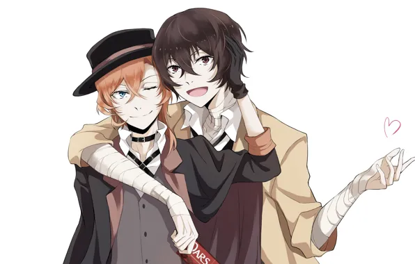 Картинка шоколад, белый фон, парень, Bungou Stray Dogs, Бродячие Псы: Литературные Гении