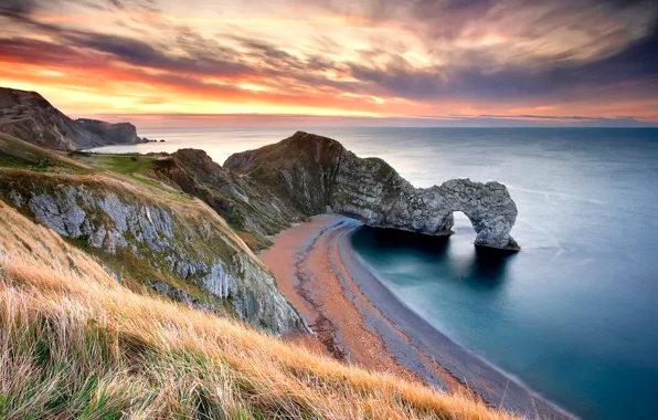 Море, скала, Англия, арка, Дорсет, Durdle Door