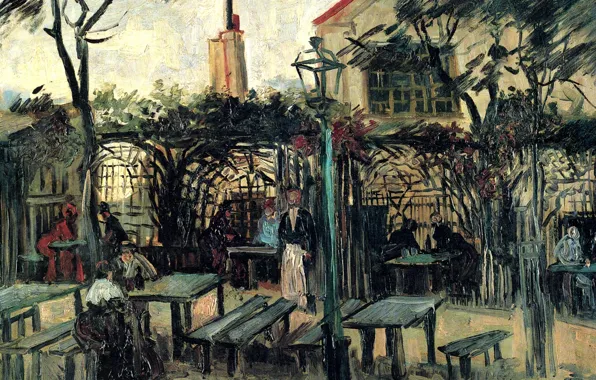 Картинка Винсент ван Гог, La Guinguette, Terrace of a Cafe, on Montmartre