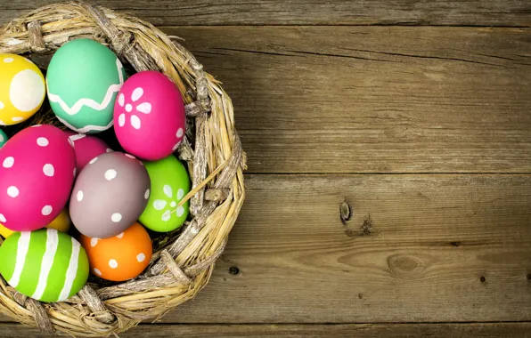 Картинка яйца, colorful, Пасха, happy, wood, spring, Easter, eggs