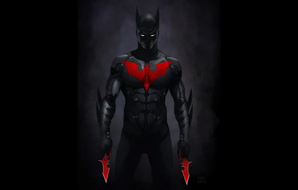 Black, супергерой, art, DC Comics, Бэтаранги, batman beyond