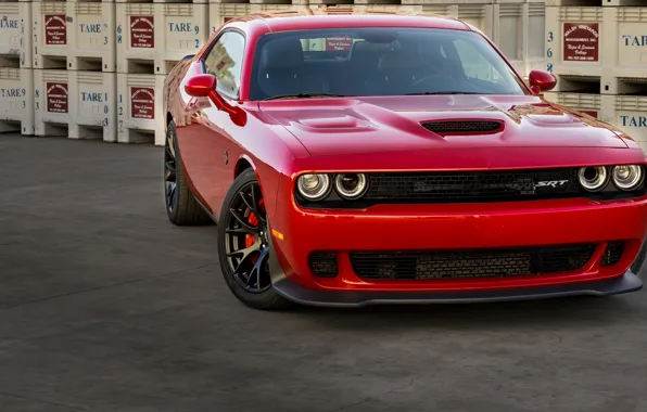 Картинка Dodge, Challenger, Red, Hellcat, SRT