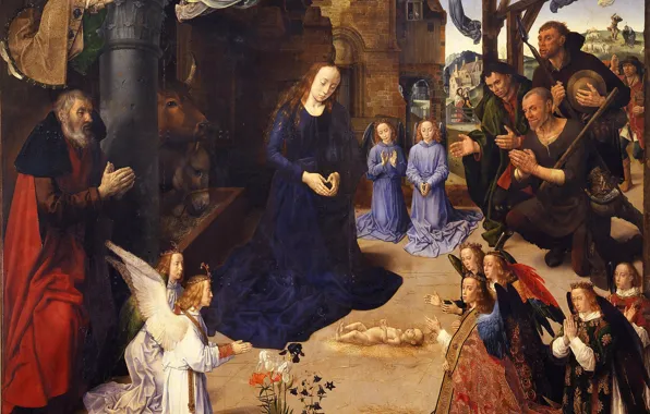 Картина, мифология, 1475, Алтарь Портинари, Хуго ван дер Гус, Hugo van der Goes