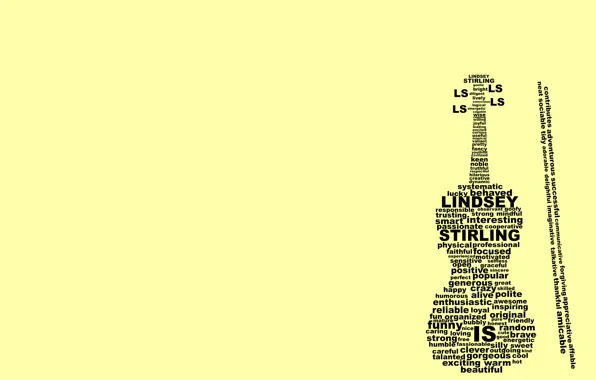 Картинка текст, гитара, смычок, Lindsey Stirling
