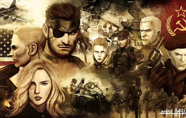 Картинка EVA, Metal Gear Solid, Снейк, Оцелот.