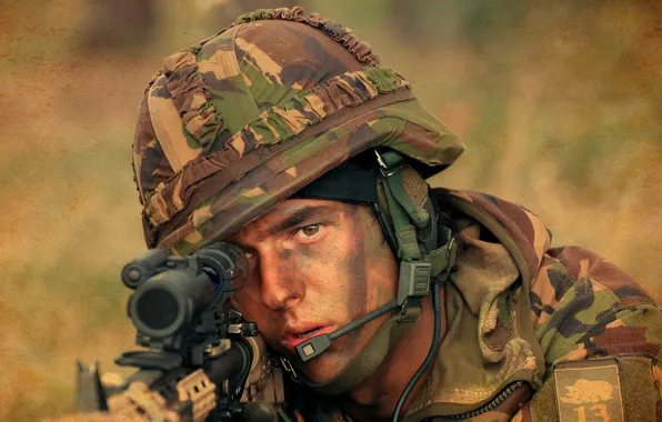 Картинка Military, Royal Netherlands Army, Fuselier aiming