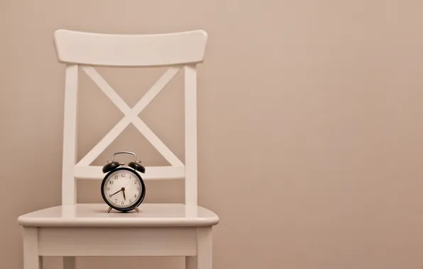 Картинка часы, минимализм, стул