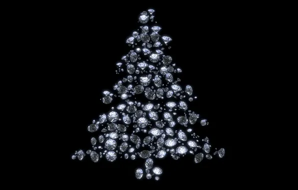 Камни, елка, бриллианты, diamond, brilliant, christmas tree, jem