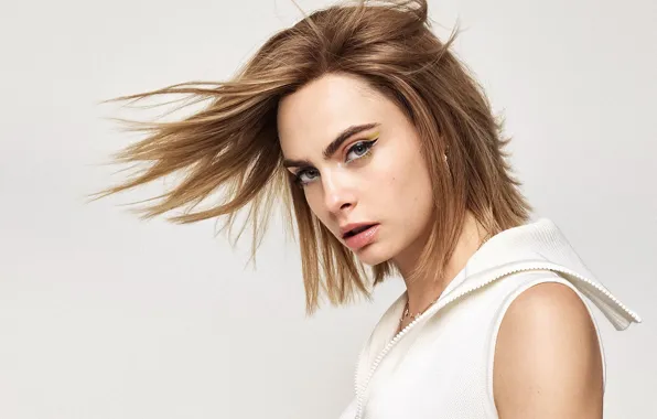 Модель, макияж, актриса, model, hair, pose, actress, Cara Delevingne