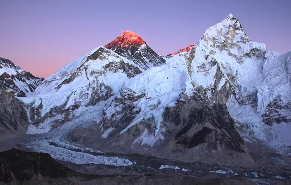 Небо, снег, горы, природа, скалы, Джомолунгма, Эверест, Непал