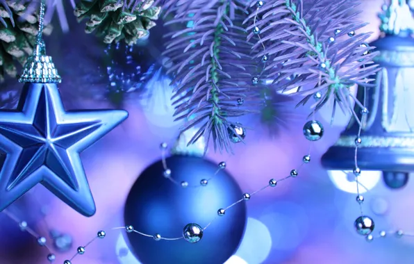 Картинка игрушки, звезда, елка, новый год, рождество, ветка, шарик