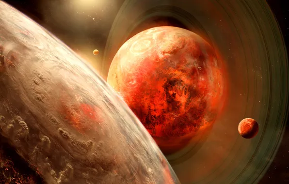 Картинка космос, кольцо, art