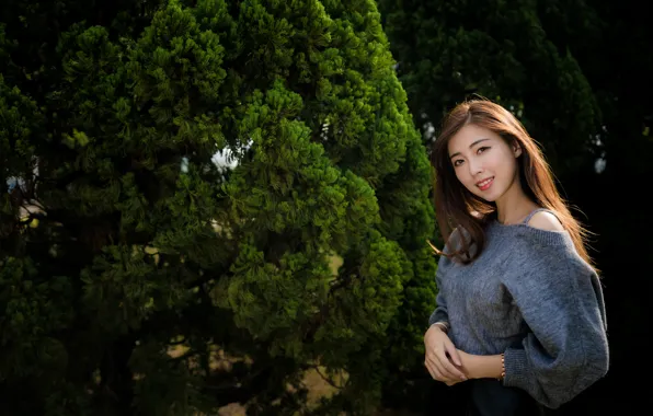 Взгляд, девушка, азиатка