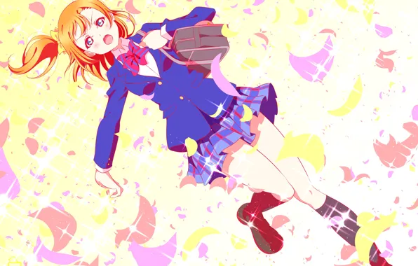 Девочка, форма, школьница, сумка, Love Live School Idol Project, Живая любовь