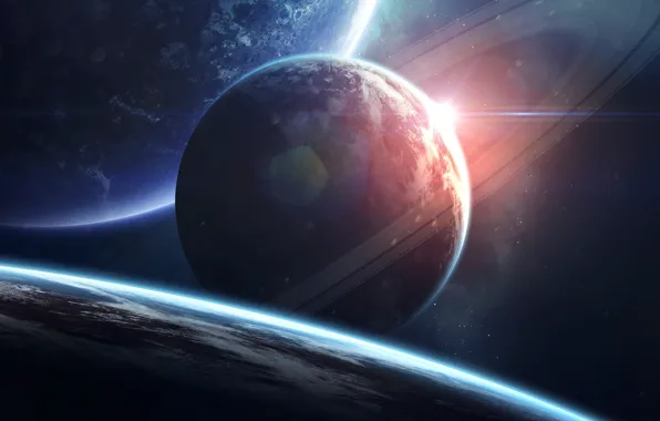 Звезды, Планета, Космос, Звезда, Планеты, Planets, Кольцо, Star