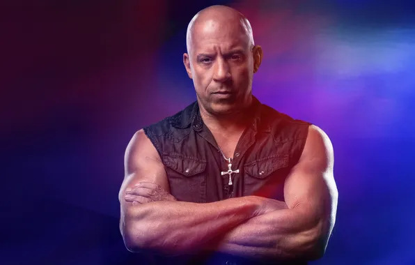 Фон, портрет, Вин Дизель, мускулы, Vin Diesel, жилетка, Dominic Toretto