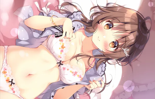 Girl, sexy, lingerie, pantsu, bra, cleavage, panties, long hair