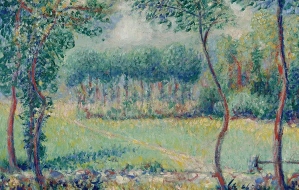 Пейзаж, картина, Theodore Earl Butler, Теодор Батлер, Деревья в Живерни