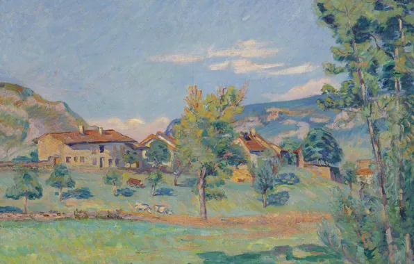 Пейзаж, картина, импрессионизм, Арман Гийомен, Armand Guillaumin, Thouaret. The Banks of the Ain