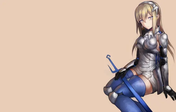Девушка, anime, art, danmachi, Aiz Wallenstein