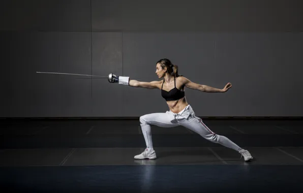 Картинка woman, training, fencing