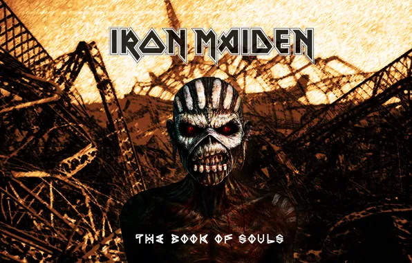 Череп, скелет, свалка, Heavy Metal, Iron Maiden, Book Of Souls