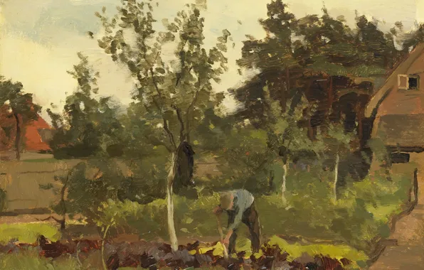 Картинка пейзаж, масло, картина, огород, Уиллем Витзен