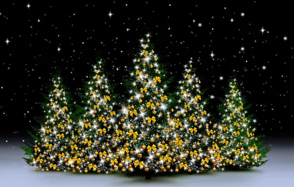Картинка зима, снег, елка, Новый Год, Рождество, Christmas, winter, snow